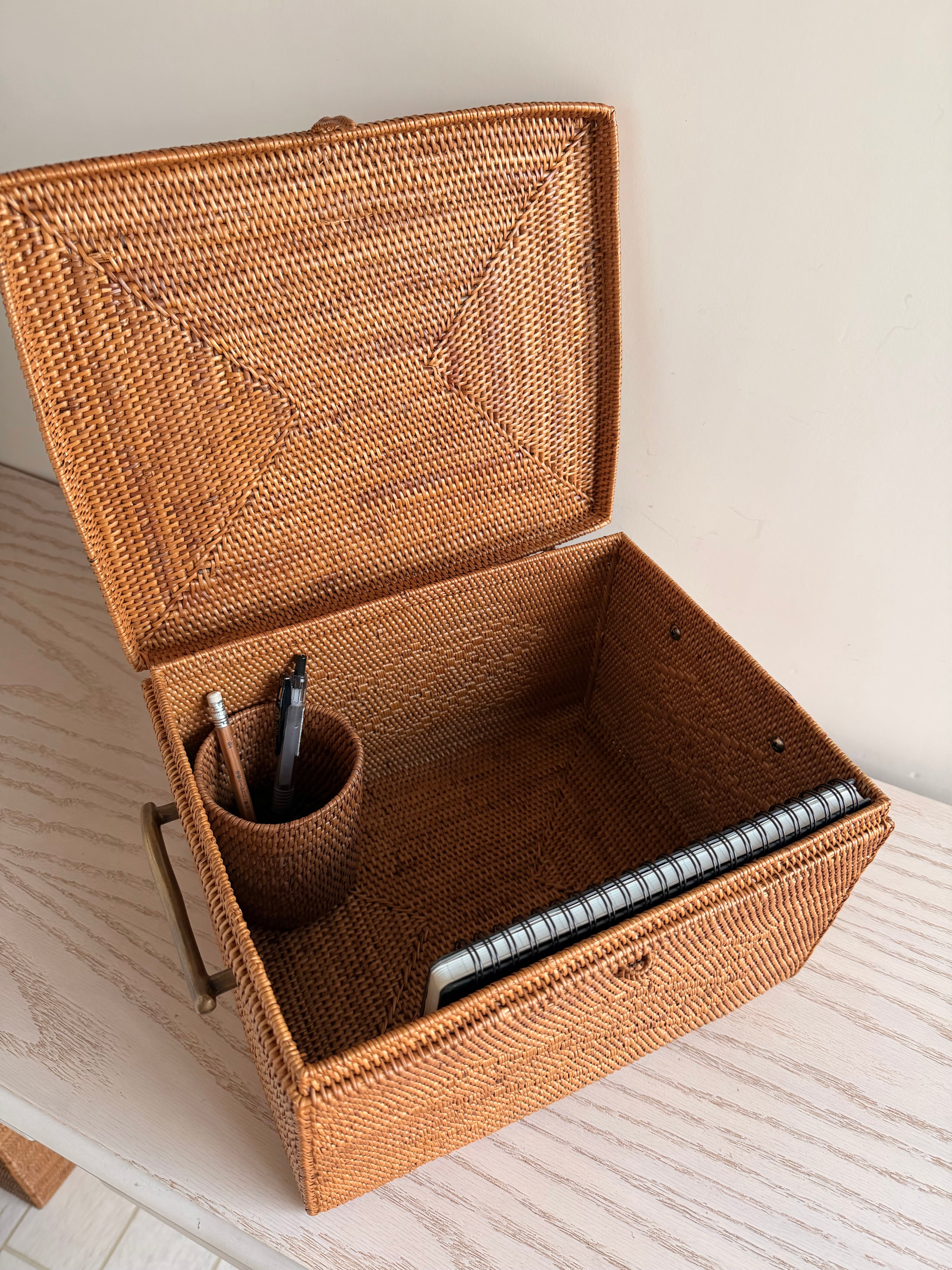 BAX-489SIN 真鍮取っ手収納ボックス(ひし形模様•W28×D22×H17)無料配送