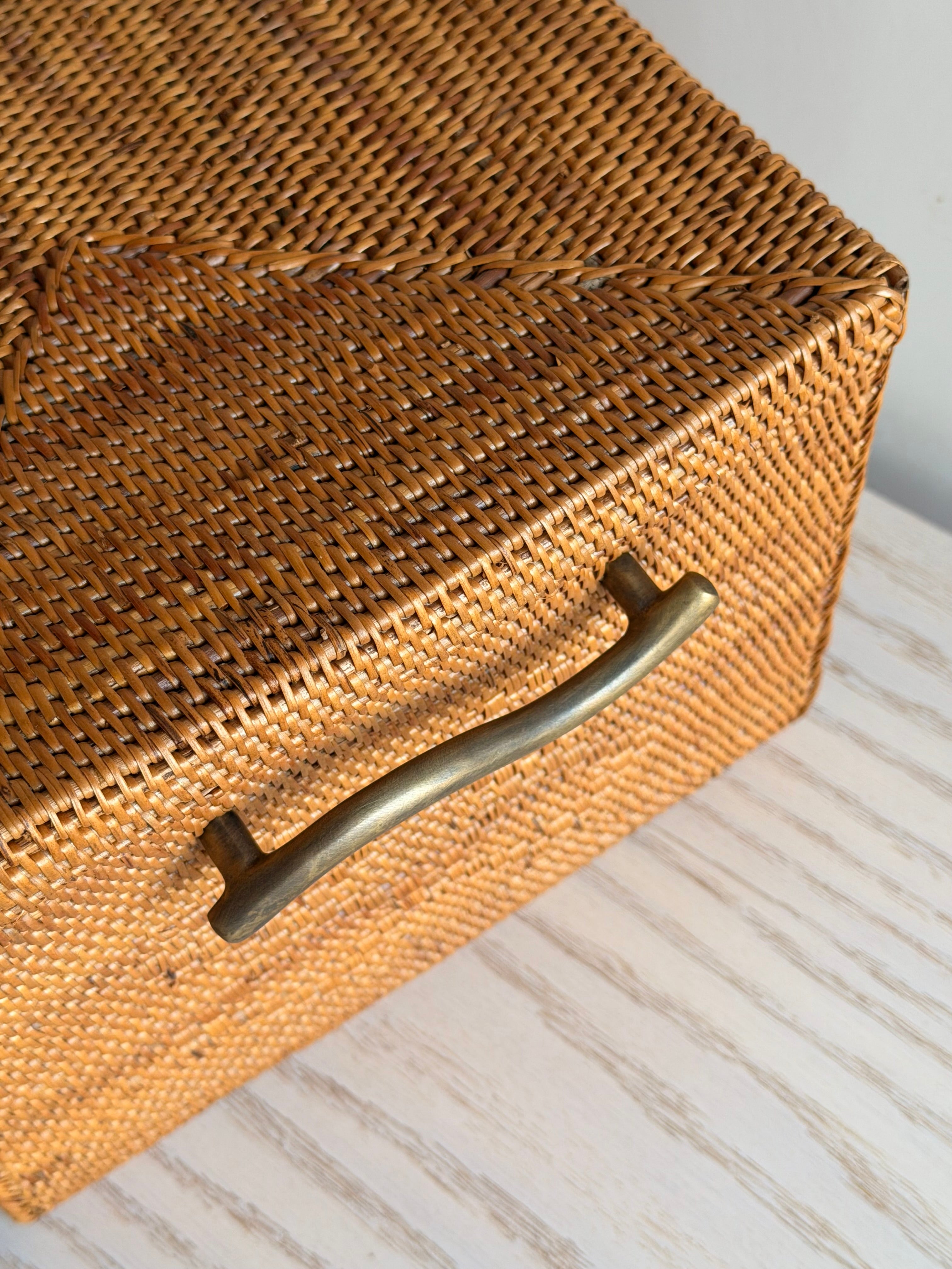 BAX-489SIN 真鍮取っ手収納ボックス(ひし形模様•W28×D22×H17)無料配送