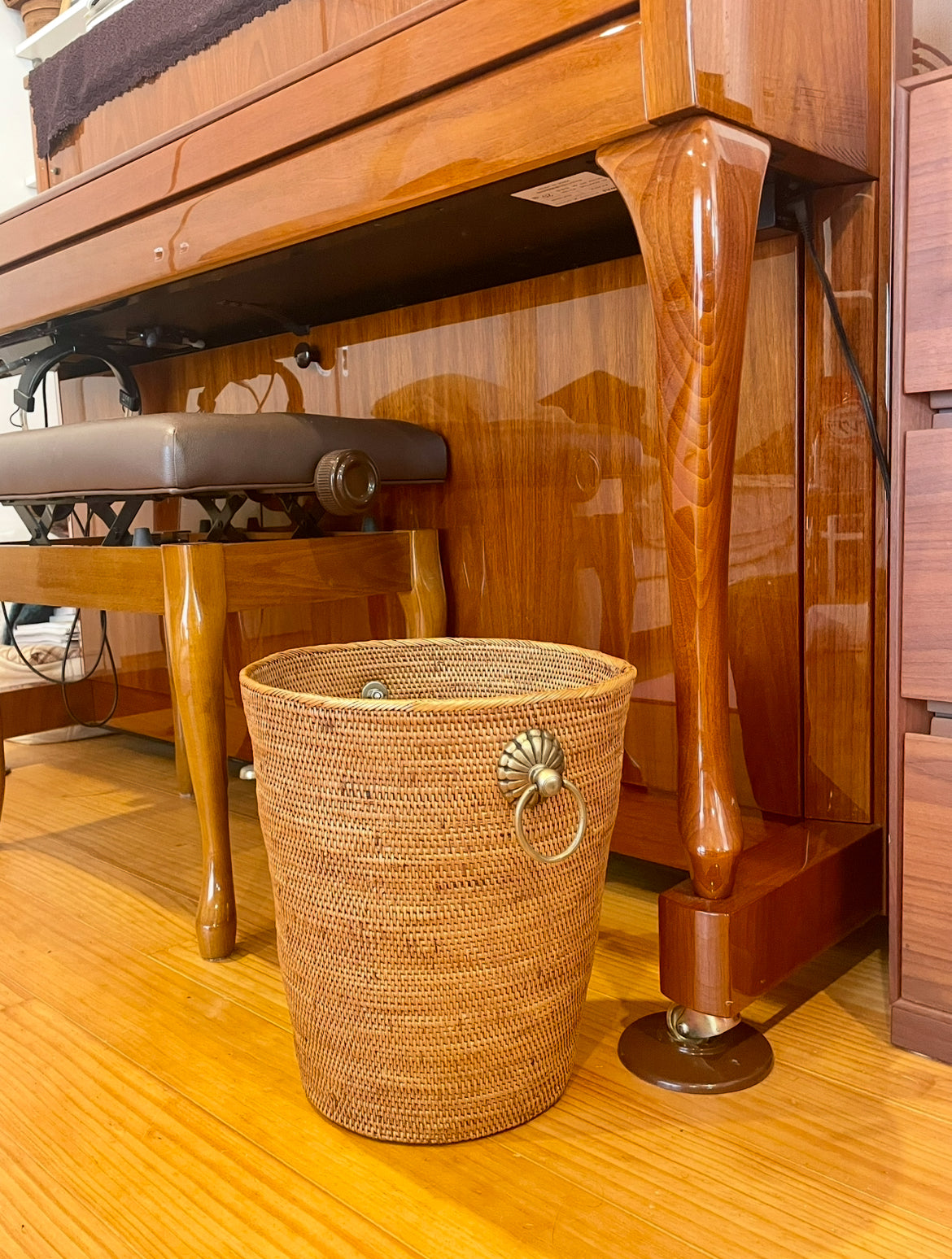 BAI-247SIN-S アタ製真鍮取っ手ごみ箱(無地・φ28×H30)無料配送