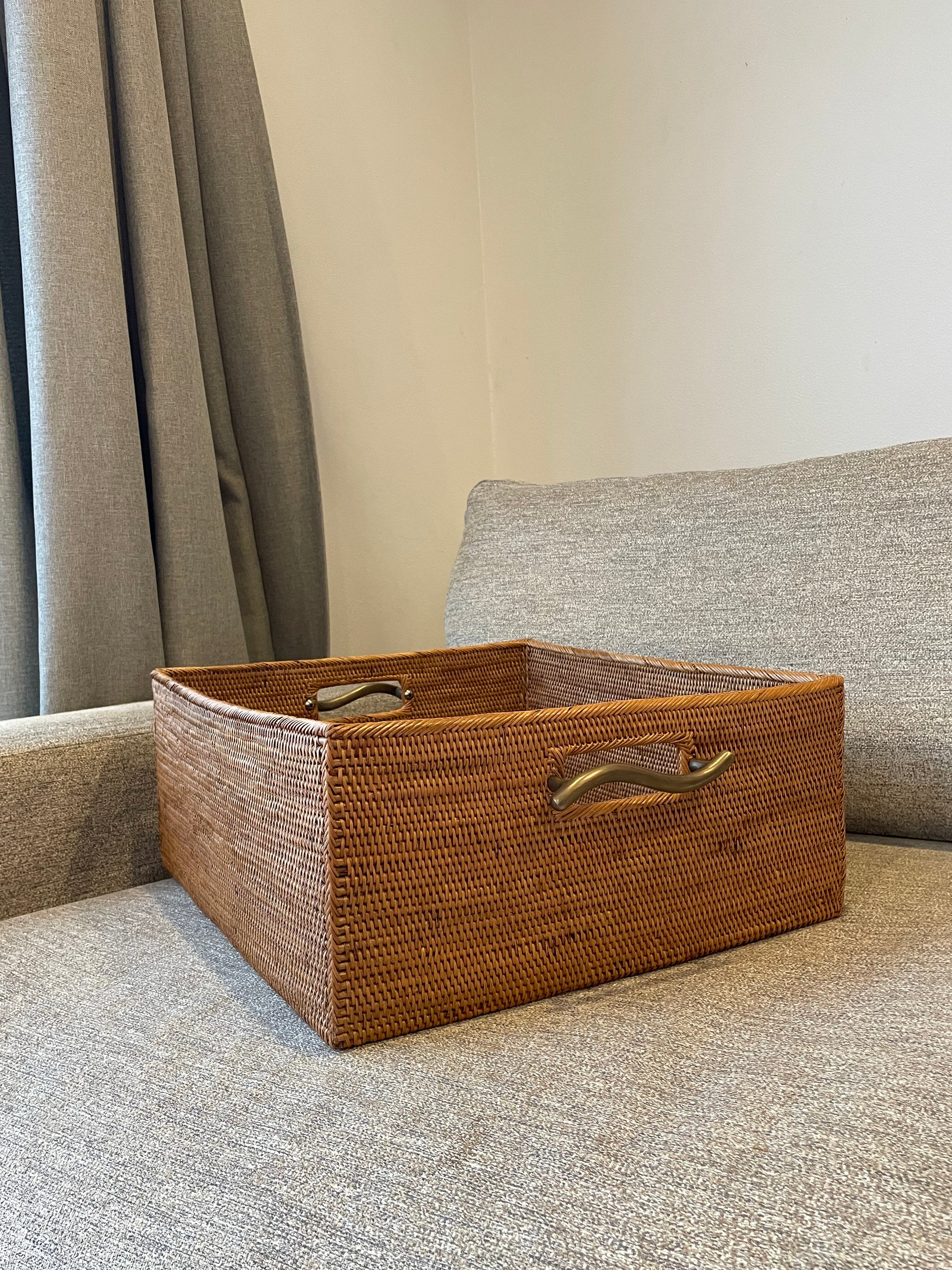 BAX-186SIN 真鍮取っ手収納ボックス(ウェーブ・W35×D38×H16)無料配送