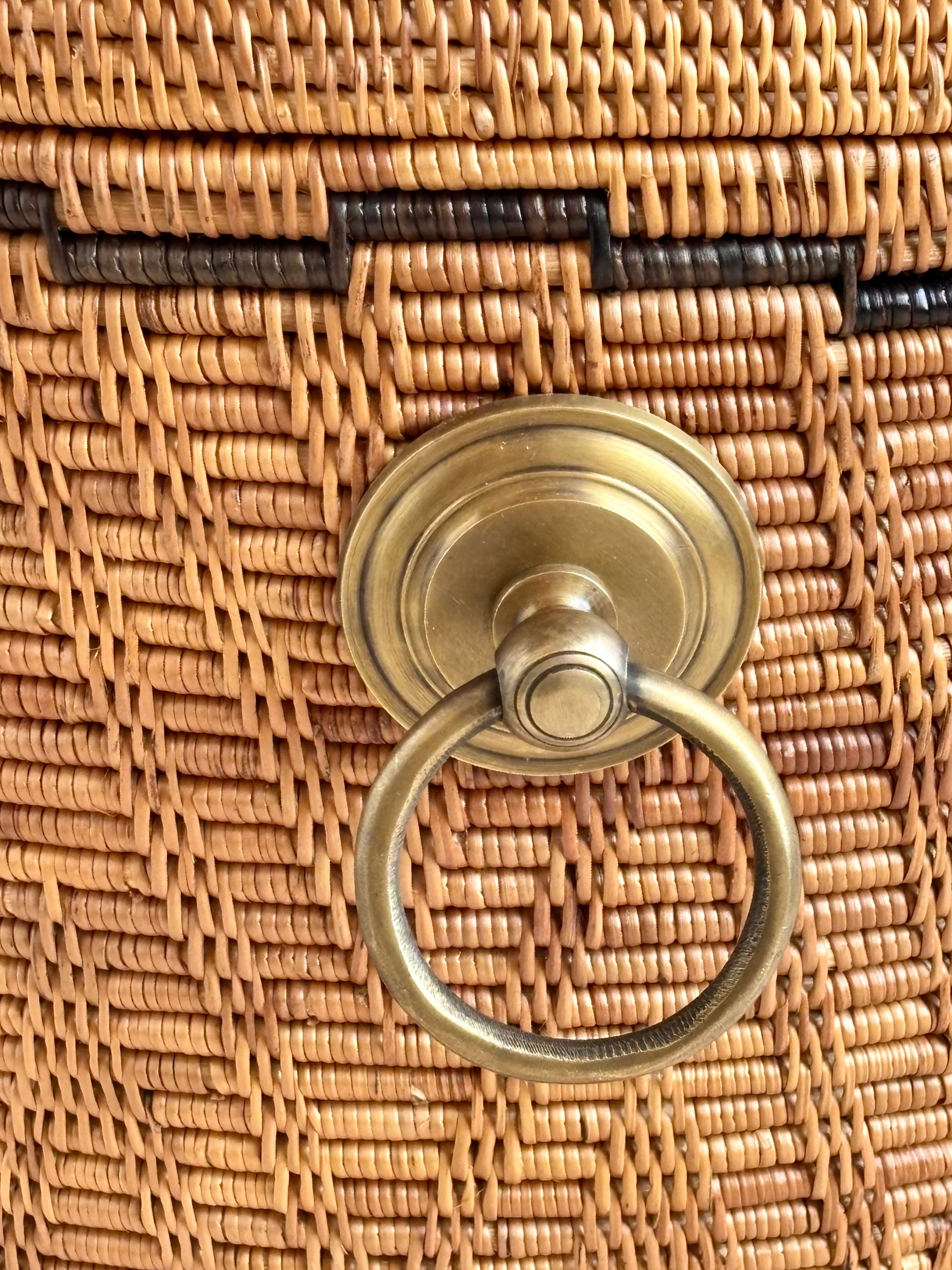 BAI-262SIN-H55 真鍮取っ手円錐バスケット(黒模様•H52)無料配送