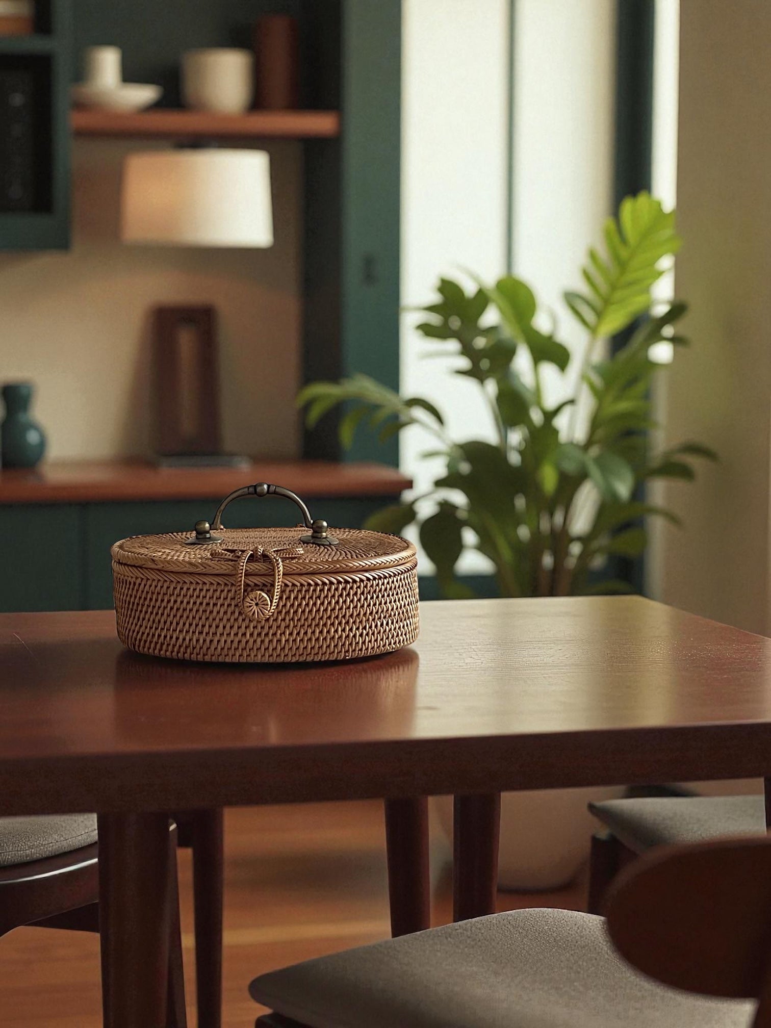 BAX-463 真鍮取っ手楕円バスケット (無地・W20xD15XH6.5)