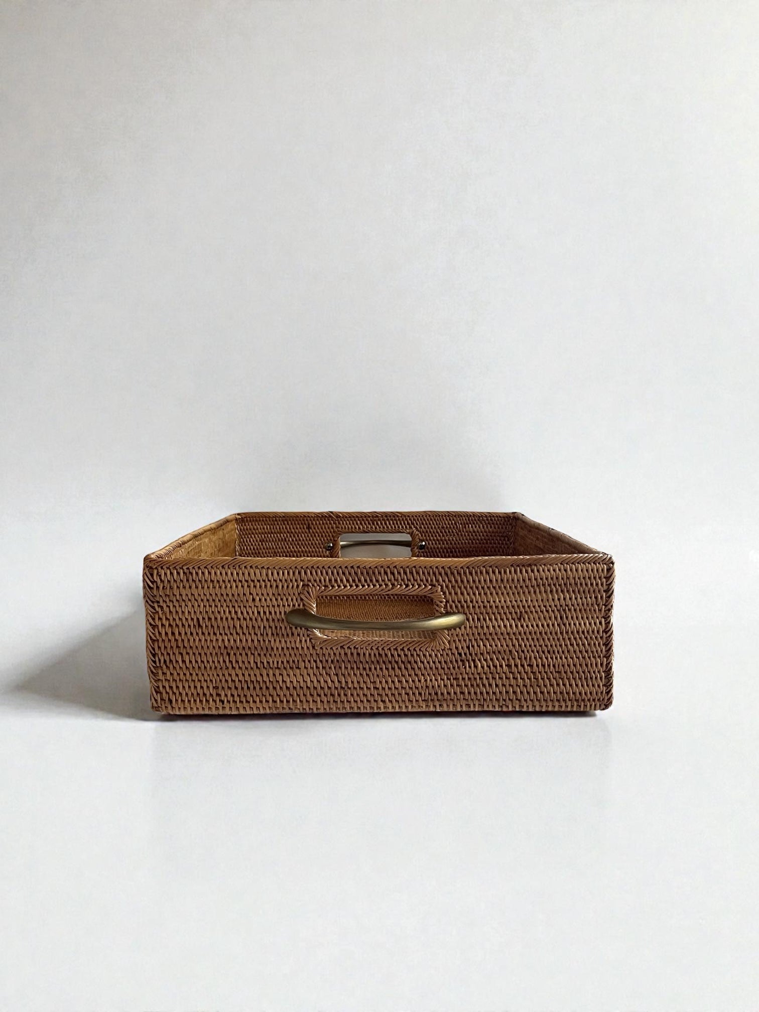 BAX-010SIN-S 真鍮取っ手(シンプル)収納ボックス(平形•W40×D30×H10)無料配送