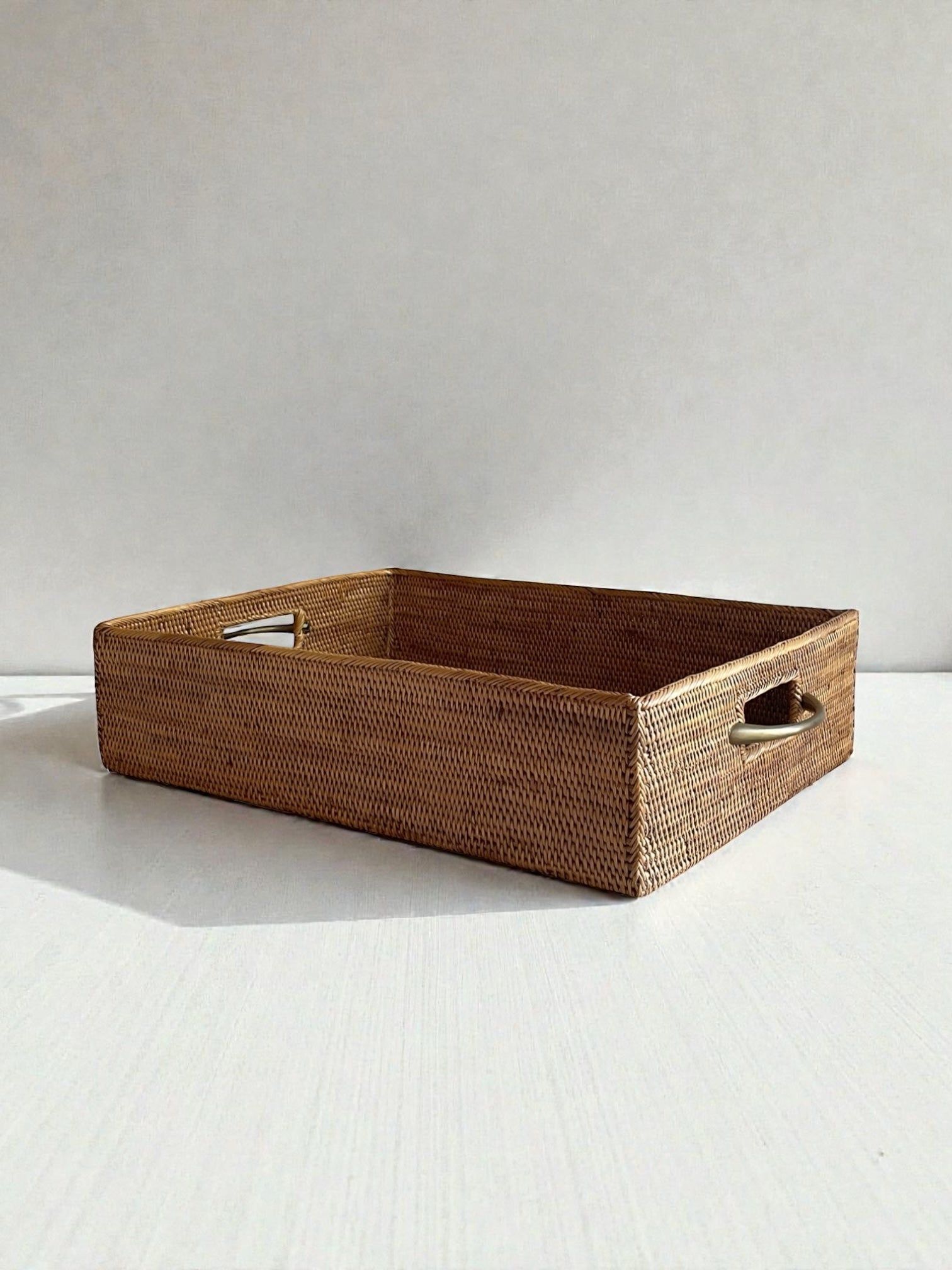 BAX-010SIN-S 真鍮取っ手(シンプル)収納ボックス(平形•W40×D30×H10)無料配送