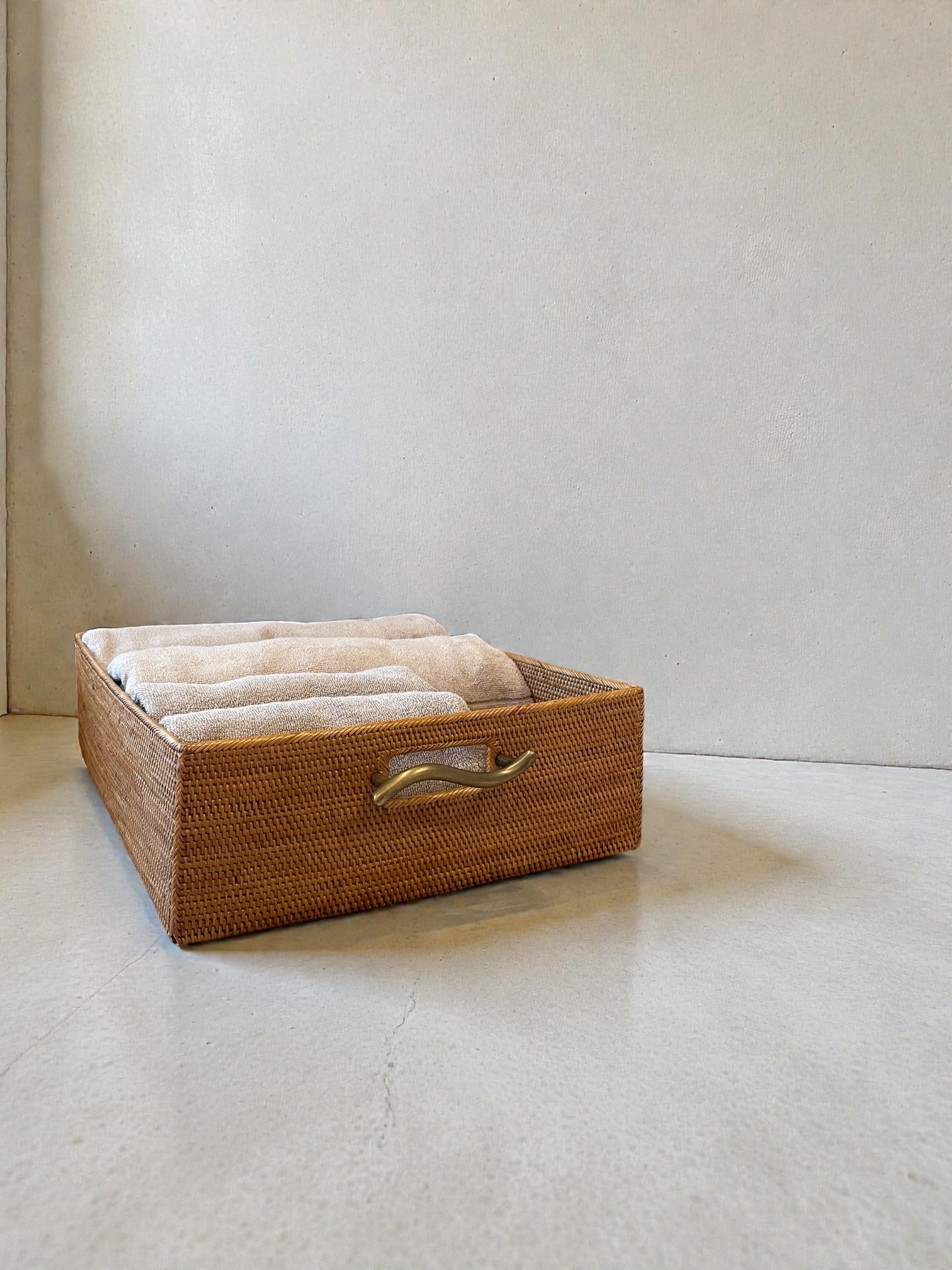 BAX-185SIN 真鍮取っ手収納ボックス(ウェーブ・W35×D38×H12)無料配送