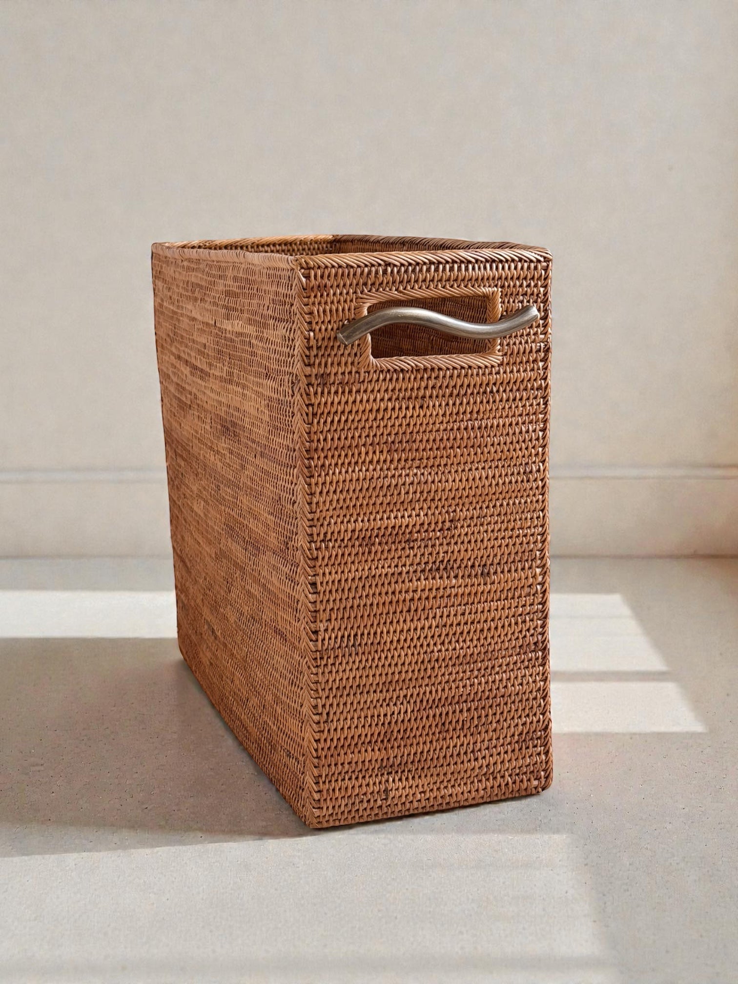 BAX-518SIN 真鍮取っ手薄形バスケット(無地・W35×D15×H30)無料配送