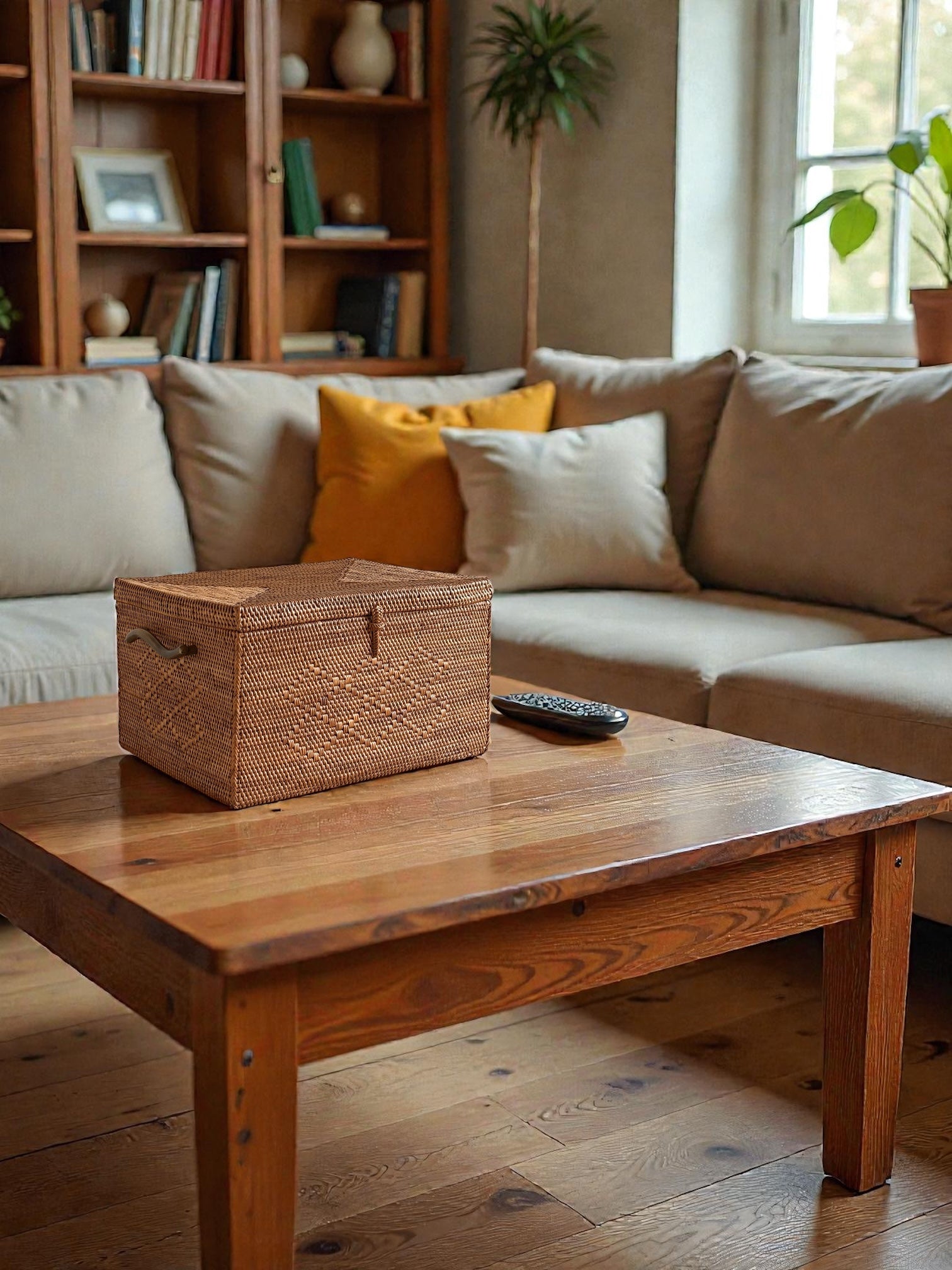 BAX-489SIN 真鍮取っ手収納ボックス(ひし形模様•W28×D22×H17)無料配送