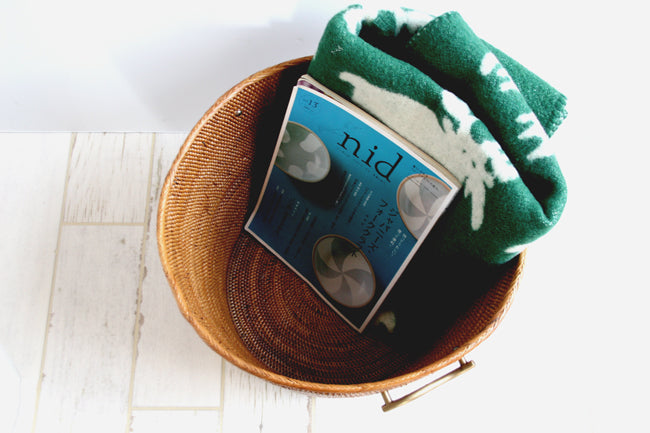 BAI-256SIN アタブラスウエーブ取っ手深型バスケット(無地・φ37×H25)無料配送