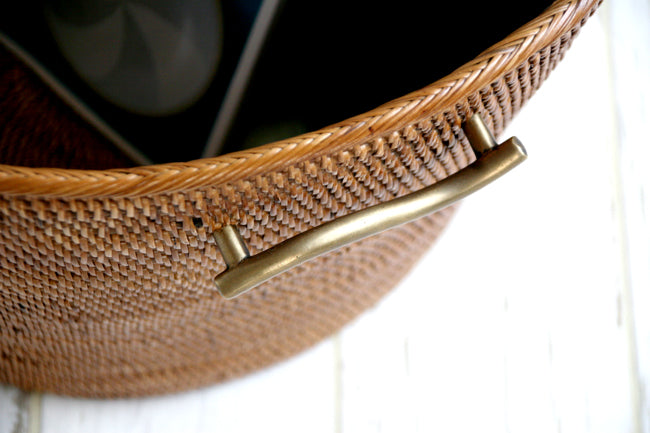 BAI-256SIN アタブラスウエーブ取っ手深型バスケット(無地・φ37×H25)無料配送