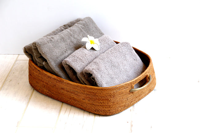 BAX-402SIN アタブラス角丸バスケット（取っ手穴あり・無地・W40  