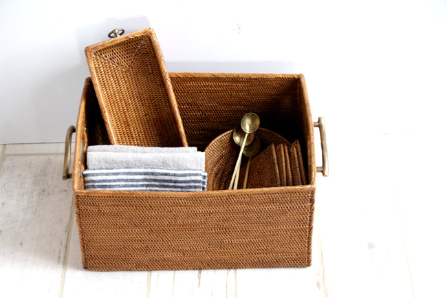 BAX-422SIN アタブラスウエーブ取っ手収納ボックス(無地・W22×D30×H15)無料配送