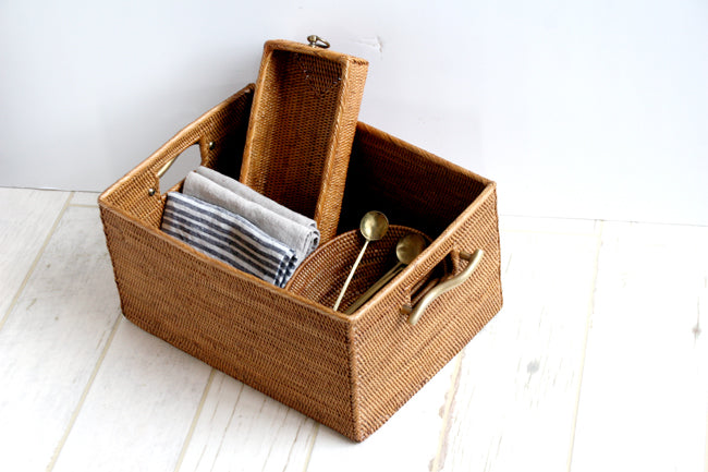 BAX-422SIN アタブラスウエーブ取っ手収納ボックス(無地・W22×D30×H15)無料配送