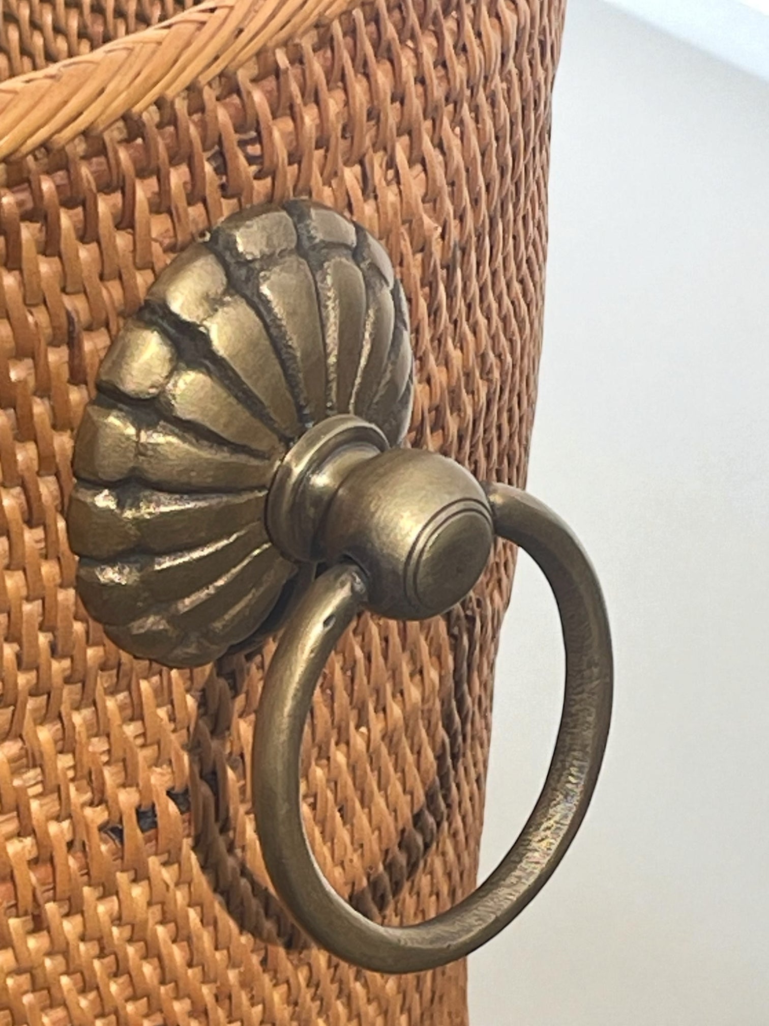 BAI-247SIN-S　アタ製真鍮取っ手ごみ箱（無地・φ２８×H３０）無料配送