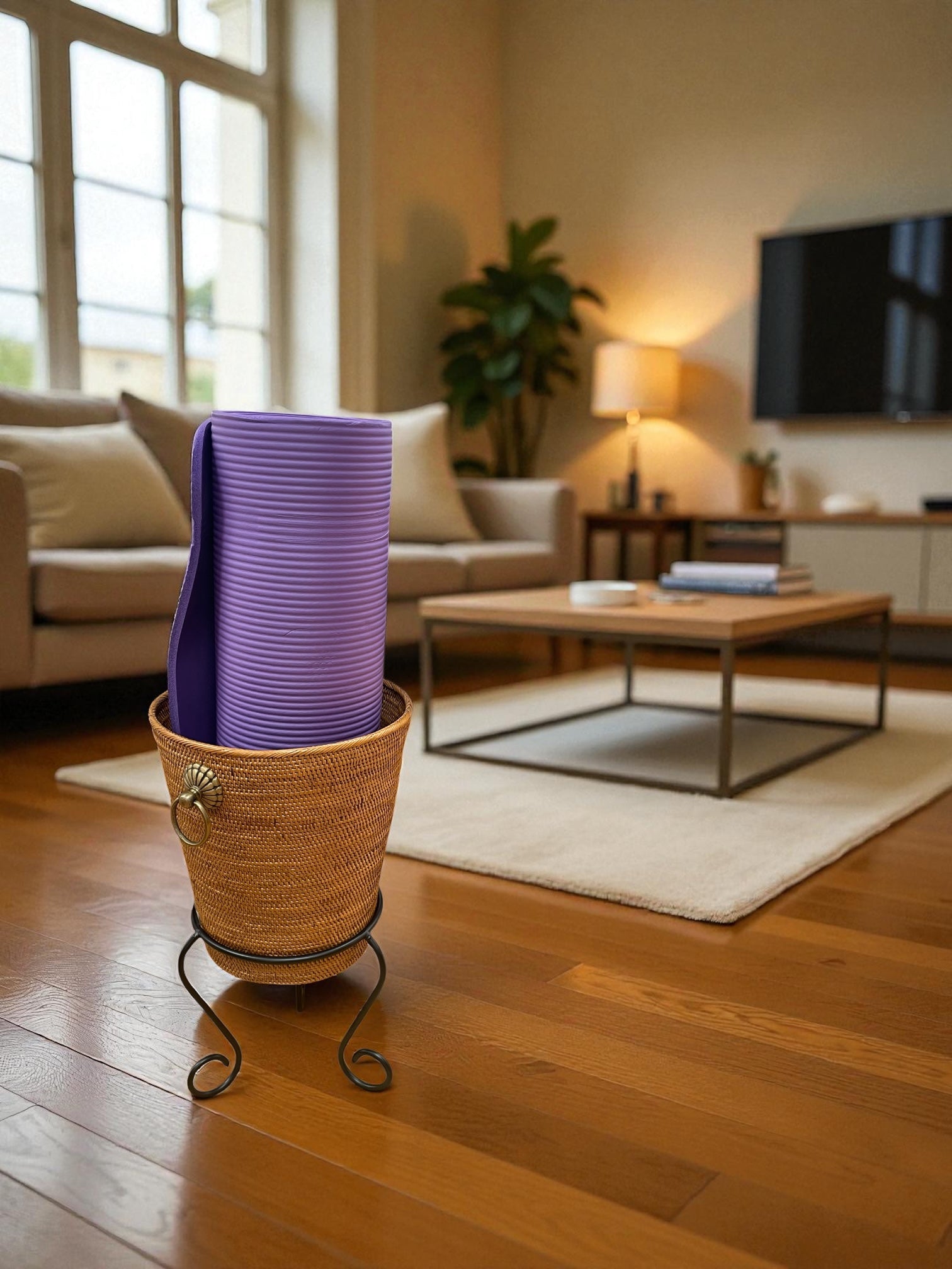 BAI-247SIN-S　アタ製真鍮取っ手ごみ箱（無地・φ２８×H３０）無料配送