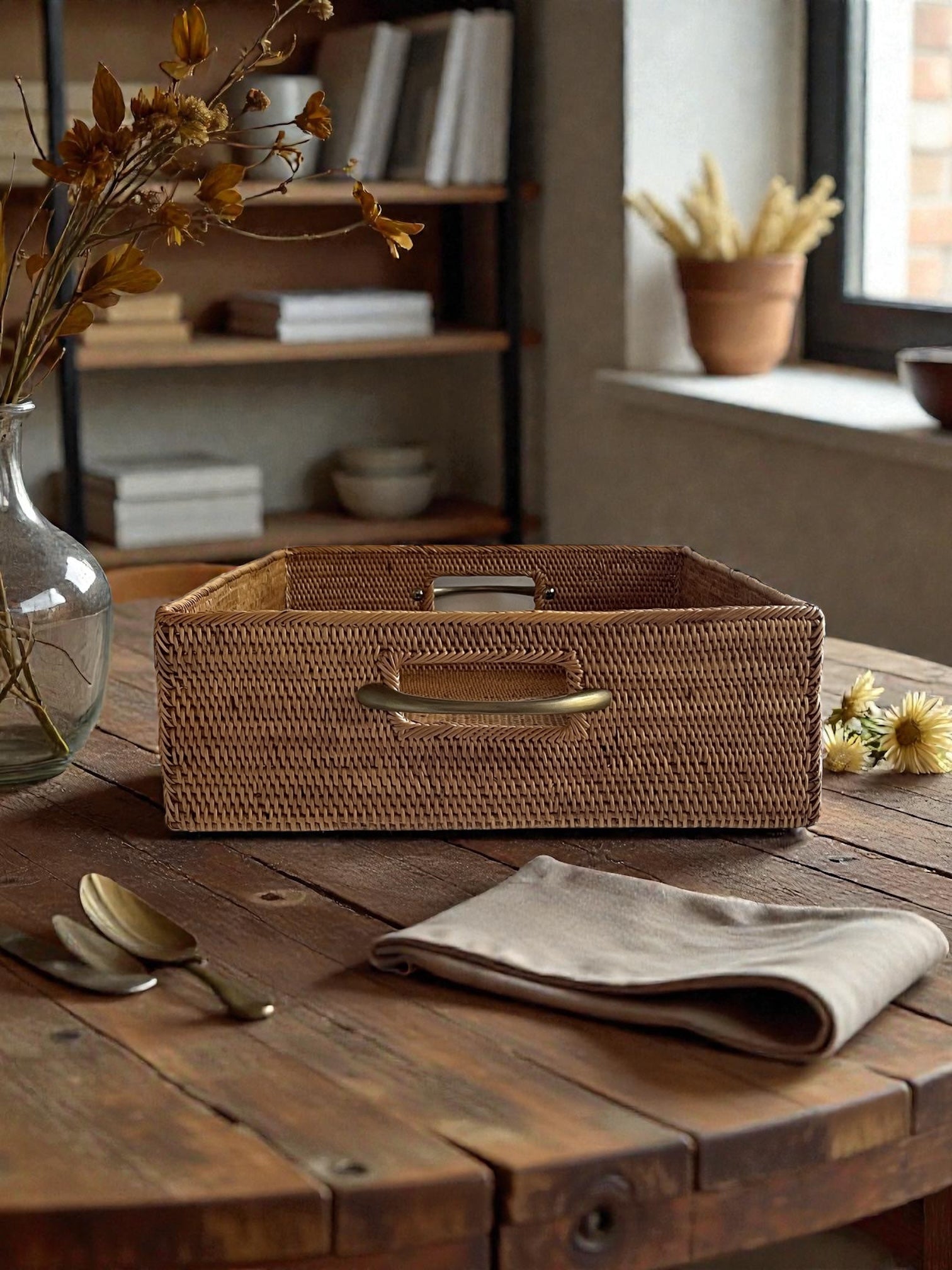 真鍮取っ手の収納ボックス | W40×D30×H10 | BAX-010SIN-S