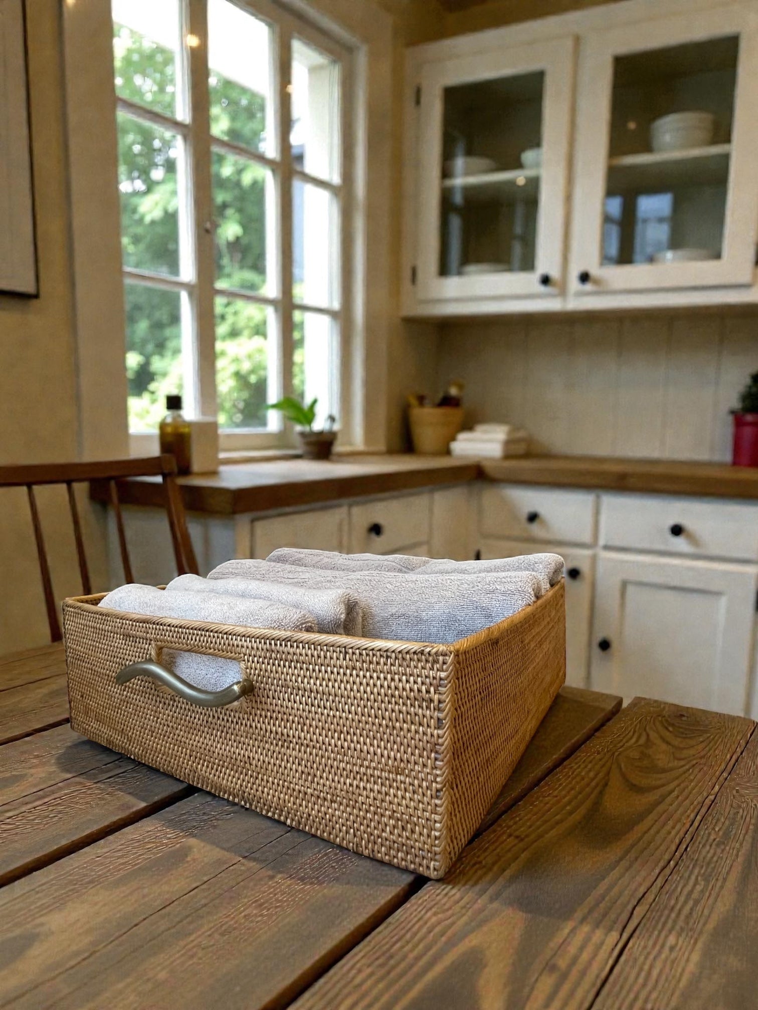 BAX-186SIN　真鍮取っ手収納ボックス（ウェーブ・Ｗ３５×Ｄ３８×Ｈ１６）無料配送