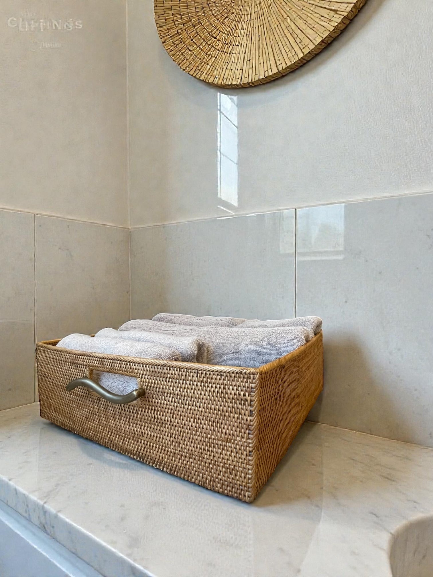 BAX-186SIN　真鍮取っ手収納ボックス（ウェーブ・Ｗ３５×Ｄ３８×Ｈ１６）無料配送