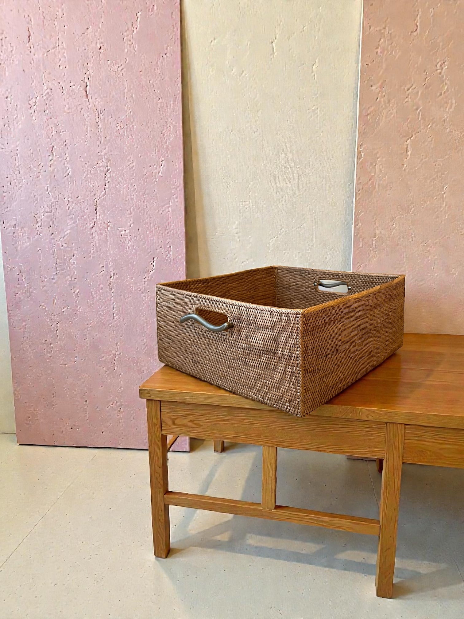 BAX-186SIN　真鍮取っ手収納ボックス（ウェーブ・Ｗ３５×Ｄ３８×Ｈ１６）無料配送