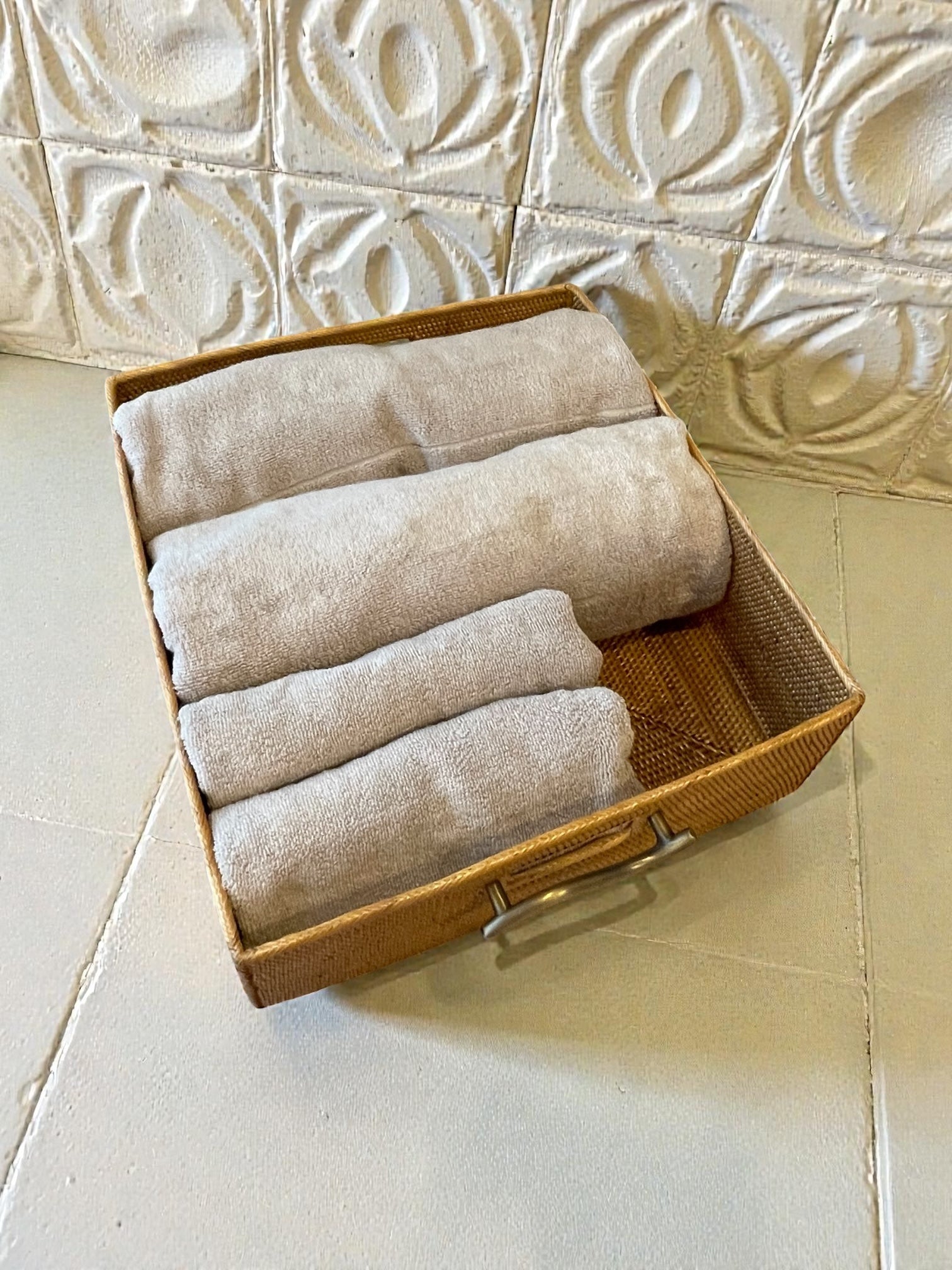 BAX-185SIN　真鍮取っ手収納ボックス（ウェーブ・Ｗ３５×Ｄ３８×Ｈ１2）無料配送