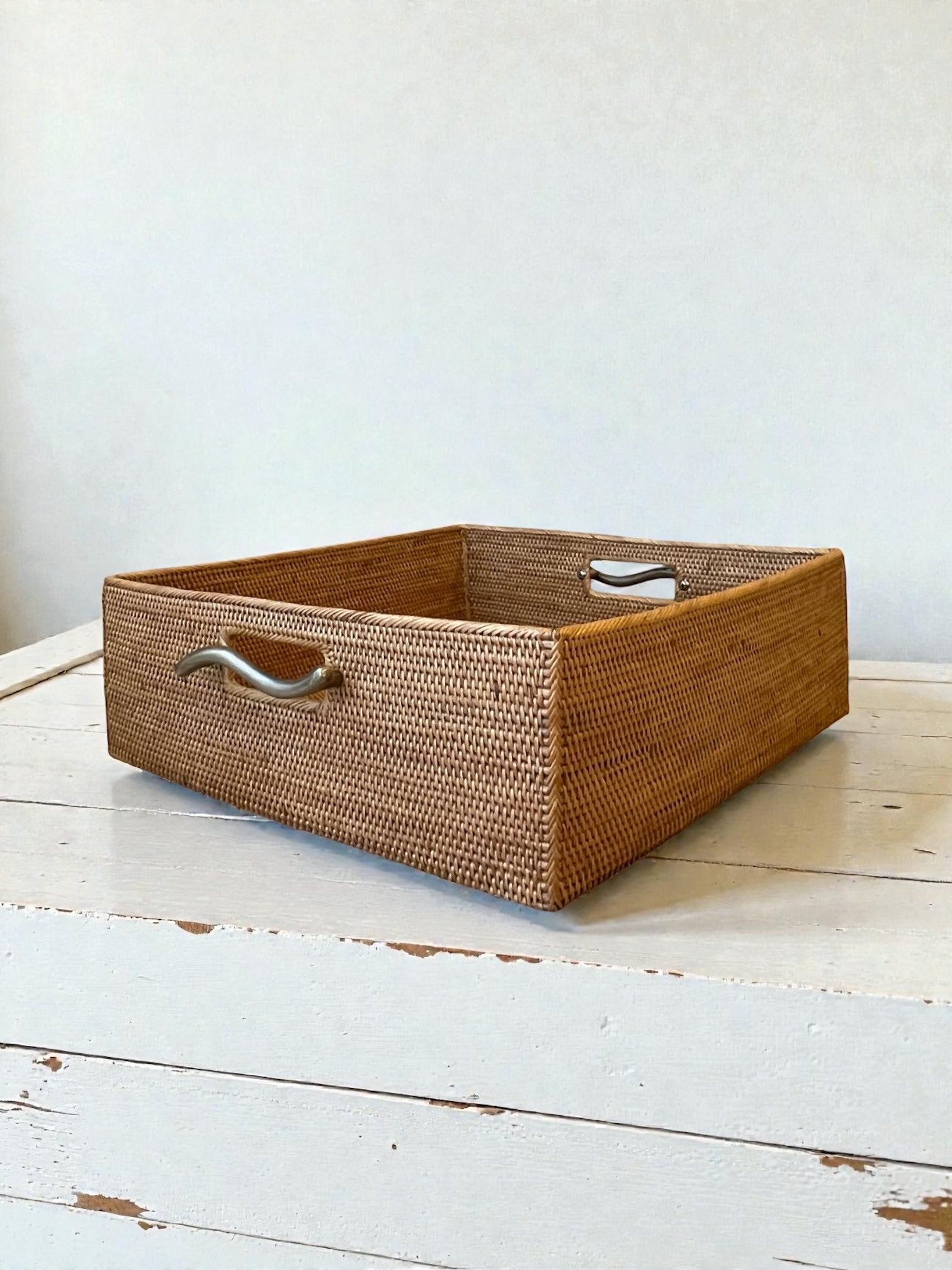 BAX-185SIN　真鍮取っ手収納ボックス（ウェーブ・Ｗ３５×Ｄ３８×Ｈ１2）無料配送