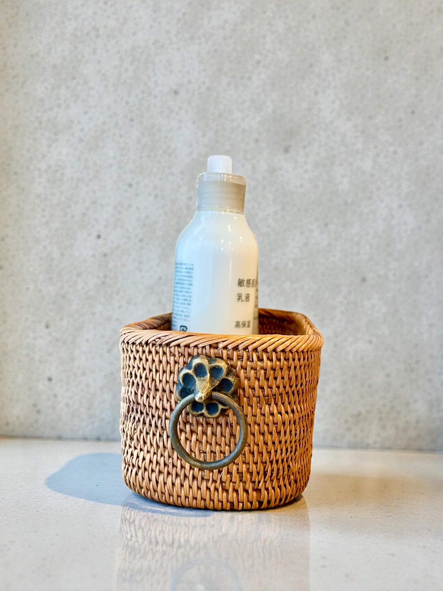 アタ バスケット 楕円バスケット BAK-326SIN 真鍮取っ手 楕円型 H7 | SOA