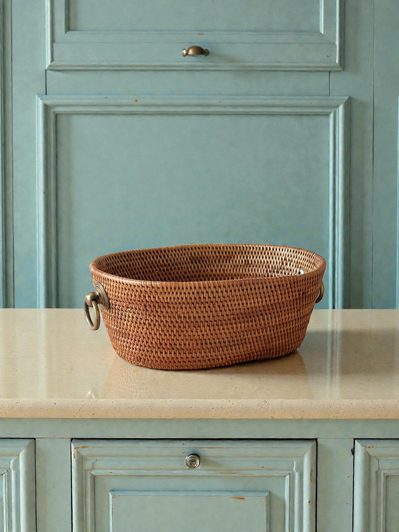 アタ バスケット 小物入れ BAX-215SIN 真鍮取っ手 楕円型 H7 | SOA