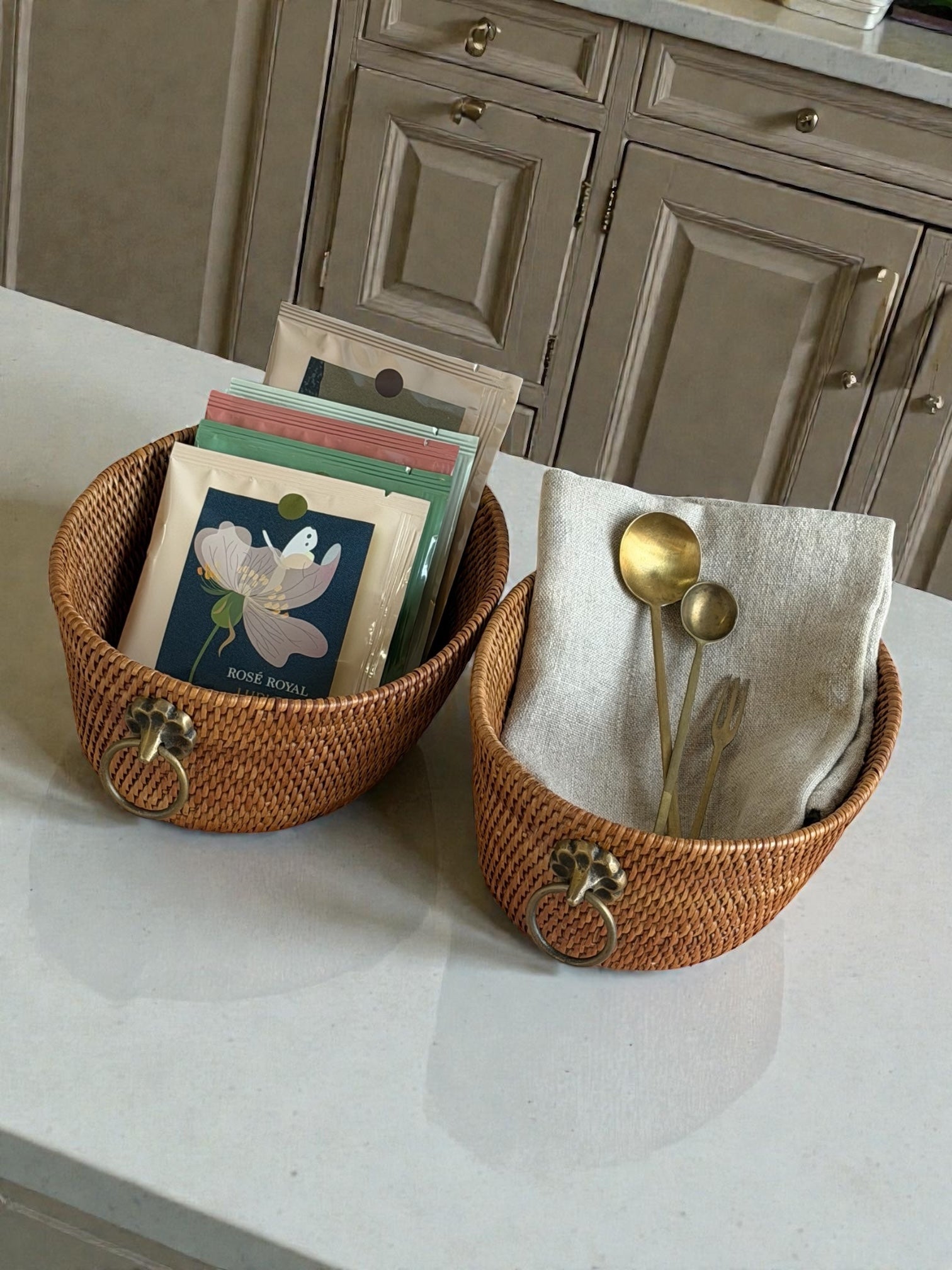 アタ バスケット 小物入れ BAX-215SIN 真鍮取っ手 楕円型 H7 | SOA