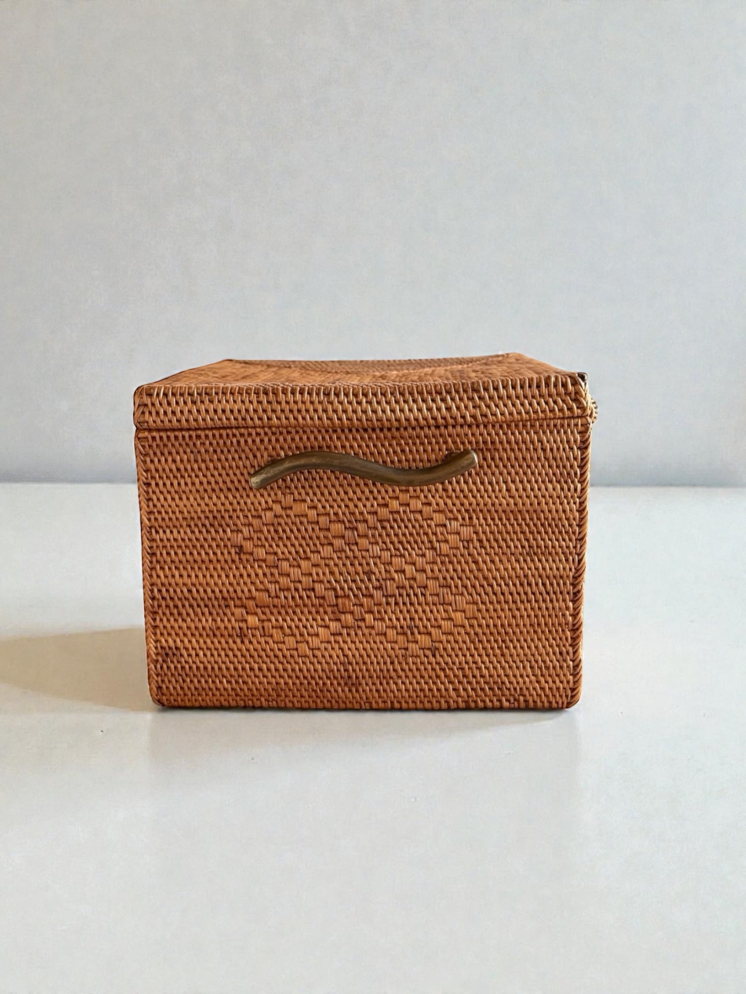 BAX-489SIN　真鍮取っ手収納ボックス（ひし形模様•W28×D22×H17)無料配送